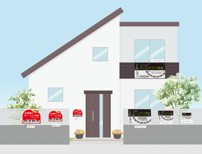 アルミ複合板看板設置イメージ